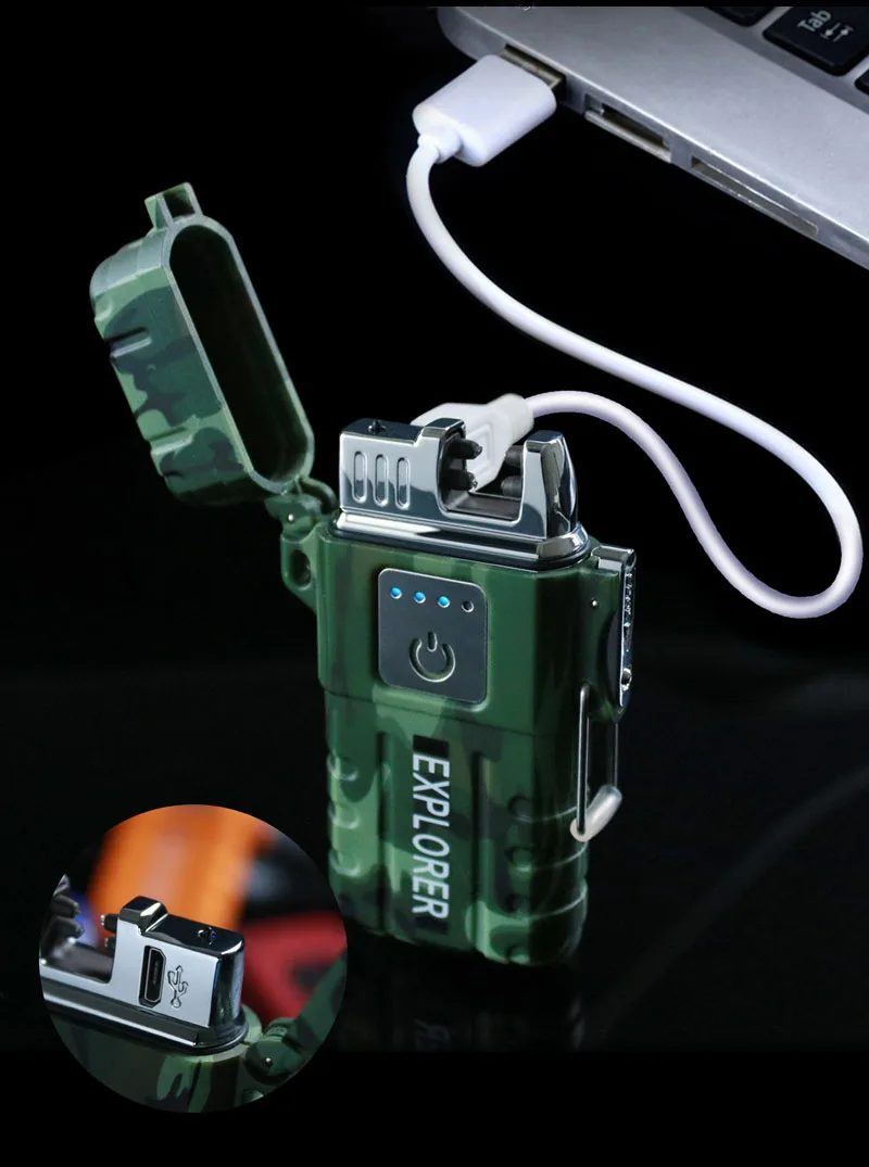Крест двойной Arc Зажигалка Сенсорный Водонепроницаемый USB зарядка зажигалка зажигалки для сигарет на открытом воздухе кемпинга артефакт принадлежности для курения