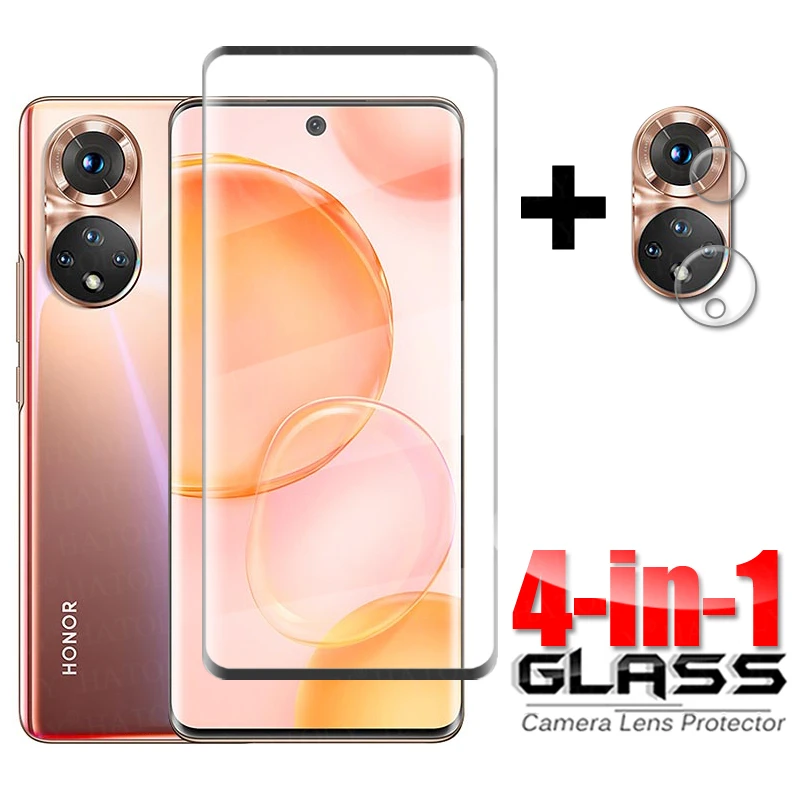 4-in-1 Glass on Honor 50 Tempered Glass 3D Full Curved Cover Glass For Huawei Honor 50 HD Camera Screen Protector Honor 50 Glass