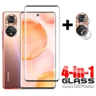 Закаленное стекло 4 в 1 для Honor 50, 3D полное изогнутое покрытие для экрана камеры Huawei Honor 50 HD