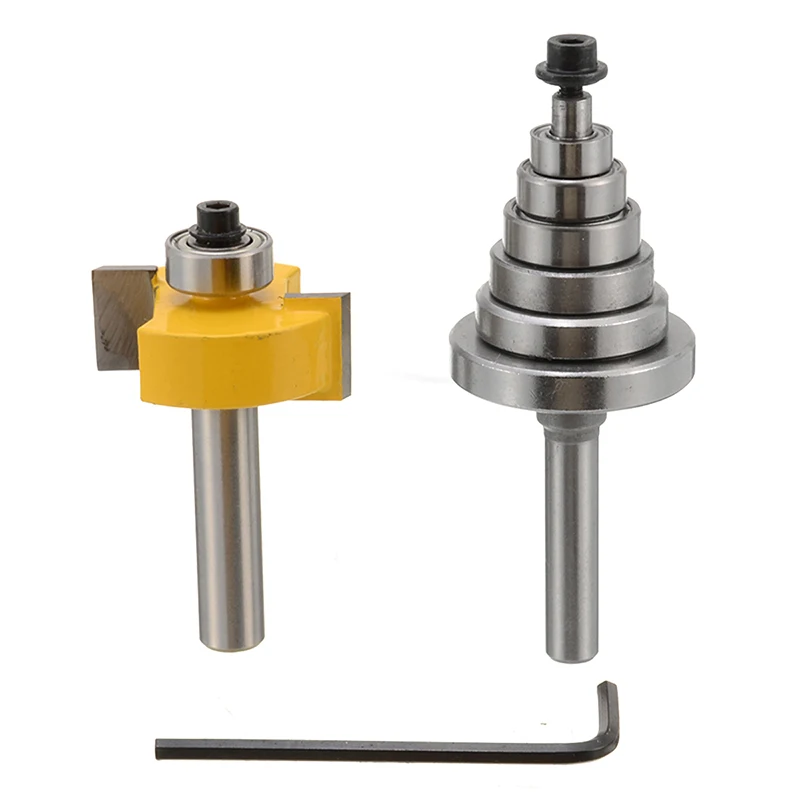 

7 шт. 1/4 ''прочное сверло из твердого сплава стали Фасонная фреза для вырезания желобков фрезерные Cutterwith подшипники триммер Набор бит для дер...