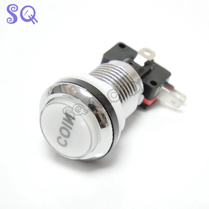 Фото SQ 12V LED Arcade Push Button Microswitch CHROME Silver Plated Illuminated Stents 1/2Players for JAMMA Arcade Game Machine Parts №5