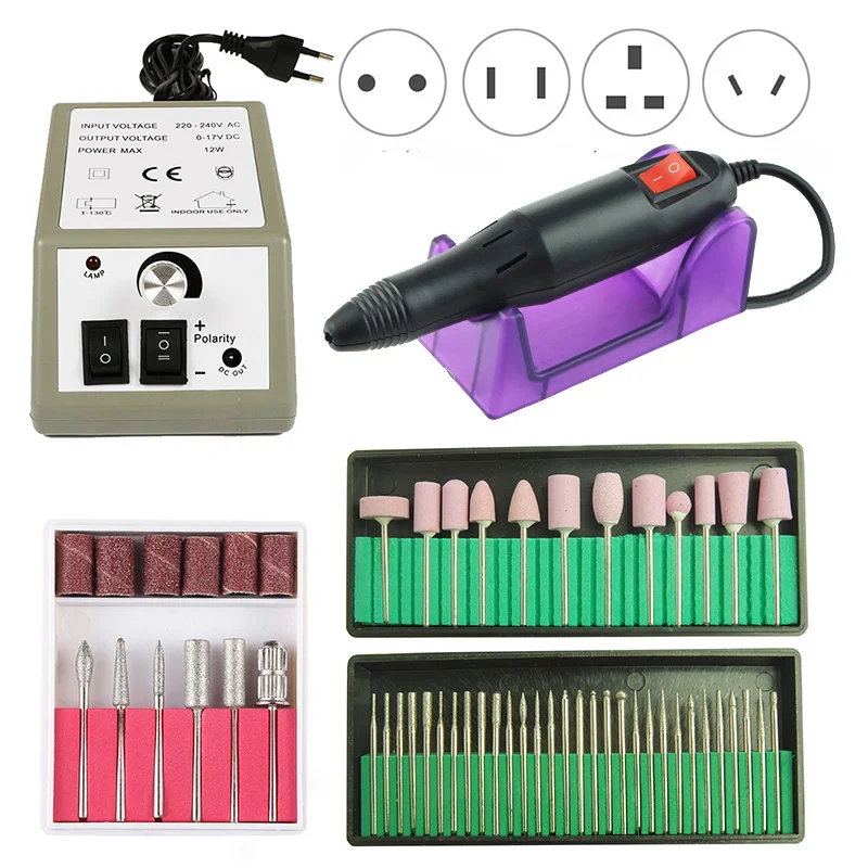 Электрическая дрель для ногтей Набор мельница резак Алмазные биты Типсы
