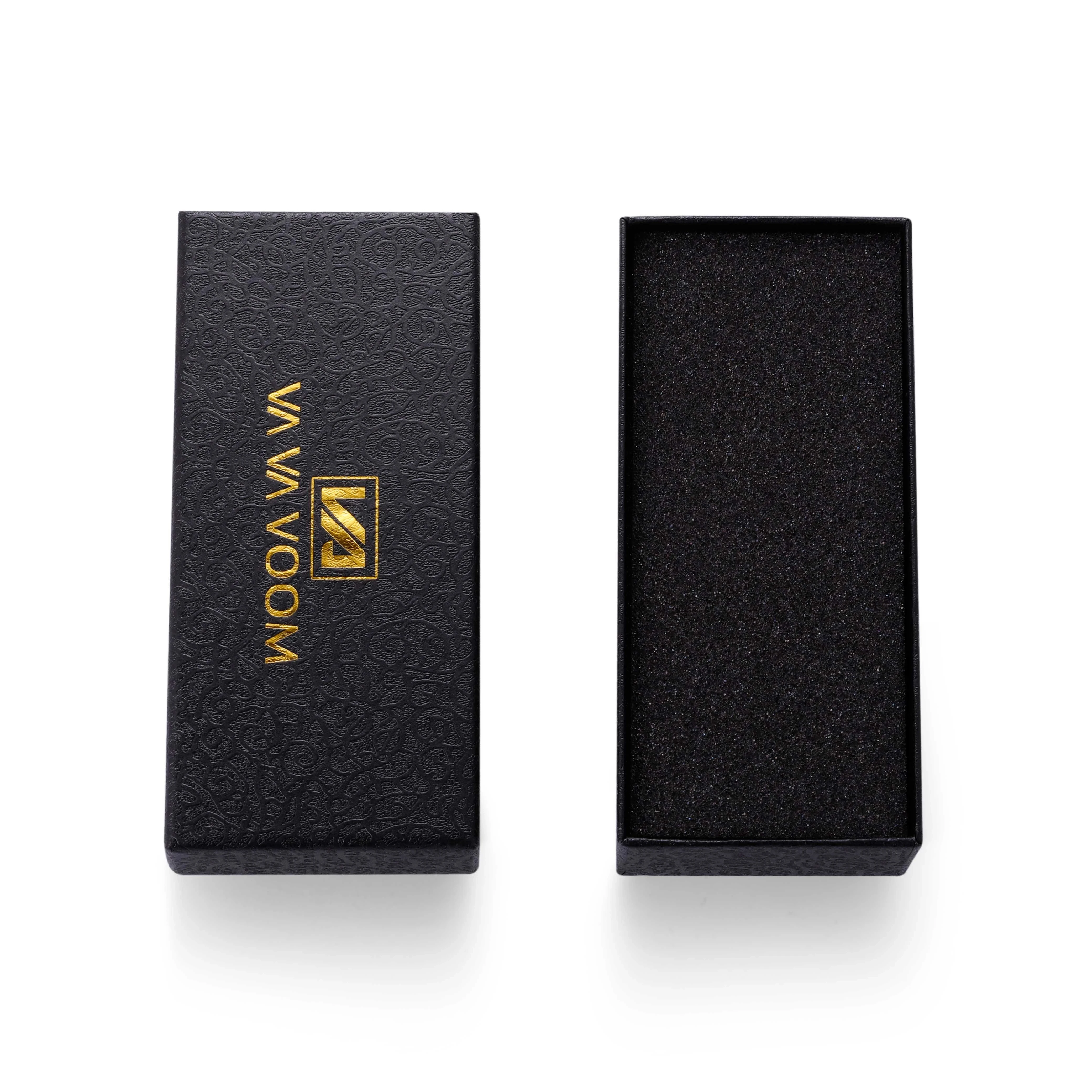 

VA VA VOOM Black Gold Box Original Hard Paper Case Carton Package Vava Voom Gift Watches Boxes for Men