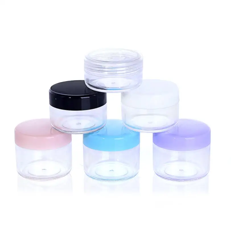 

1pcs 10g 15g 20g Portable Plastic Cosmetic Empty Jars Clear Bottles Eyeshadow Makeup Cream Lip Balm Container Pots