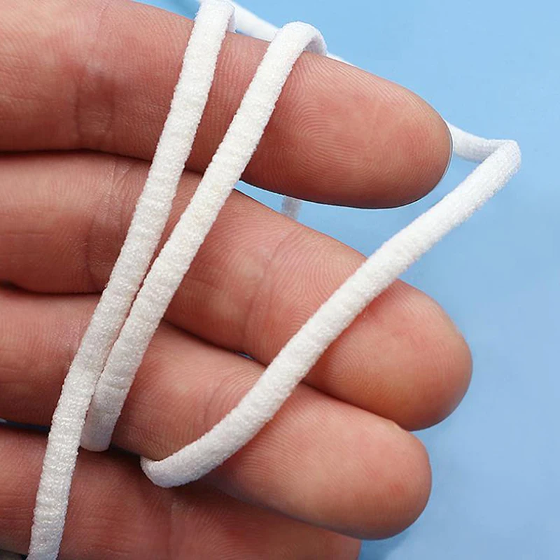 

DIY 10/20/30/50/100M Mask Elastic Rope Round Elastic Band Mask Oil Core Belt Rope Handmade Protective Clothing Accessories