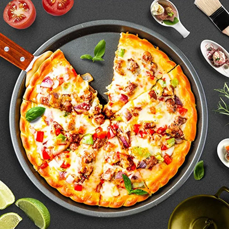 Round Nonstick Household Mould Pizza Pan Oven Baking | Дом и сад