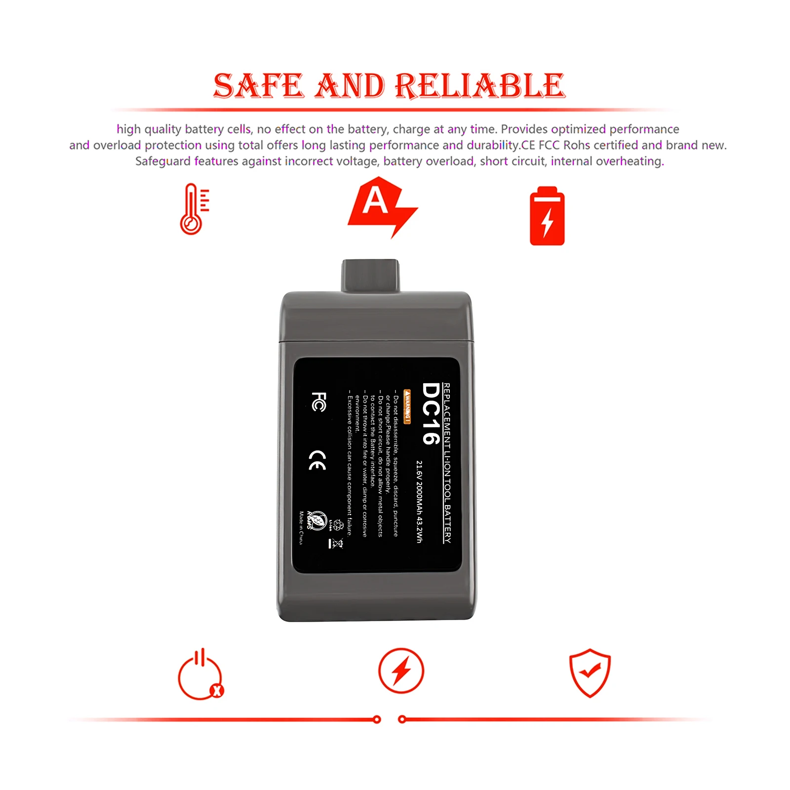 Батарейка bonacell 21 6 в 12097 Ач для пылесоса Dyson DC16 BP 01 912433 Animal Issey Miyake Exclusive