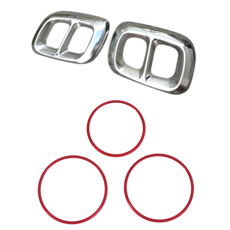 2 шт. Нержавеющая сталь хромированный автомобильный глушитель накладка с 3