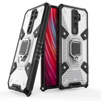 magnetic metal ring stand armor shockproof case for xiaomi redmi note 8 pro hard pc soft tpu bumper protective back cover