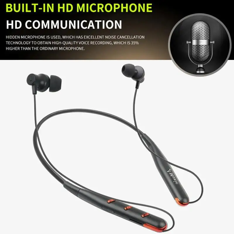Беспроводные Bluetooth наушники 755TF с шейным ободом стерео глубоким объемным звуком и