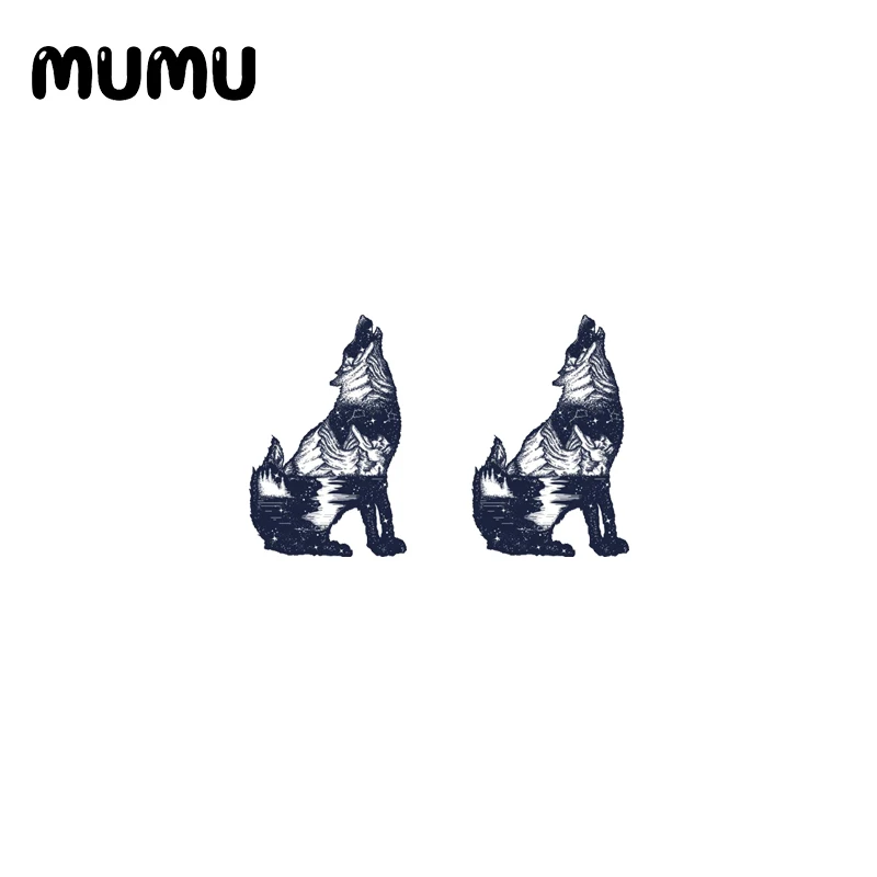 2021 New Howling Wolf Stud Earring Cute Animal Resin Jewelry Epoxy Acrylic Earrings Handmade Gifts Men | Украшения и аксессуары