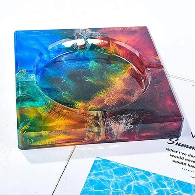 

2PCS Resin Mold Ashtray Silicone Resin Casting Mold Craft Mold for DIY Ashtray F3MF