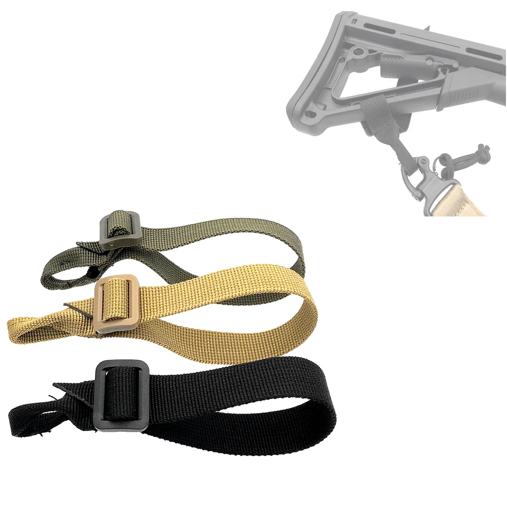 

Adjustable Tactical Gun Sling Hunting Buttstock Sling Mount Strap Loop Adapter Webbing Rifle Attachment Airsoft Sling