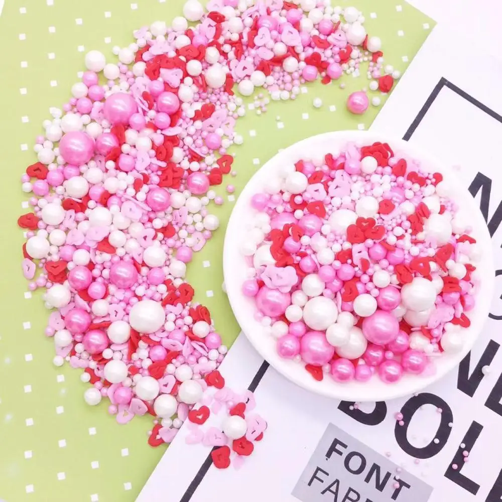 Валентинки разбрызгивают розовый белый смешанный съедобный торт разбрызгивает