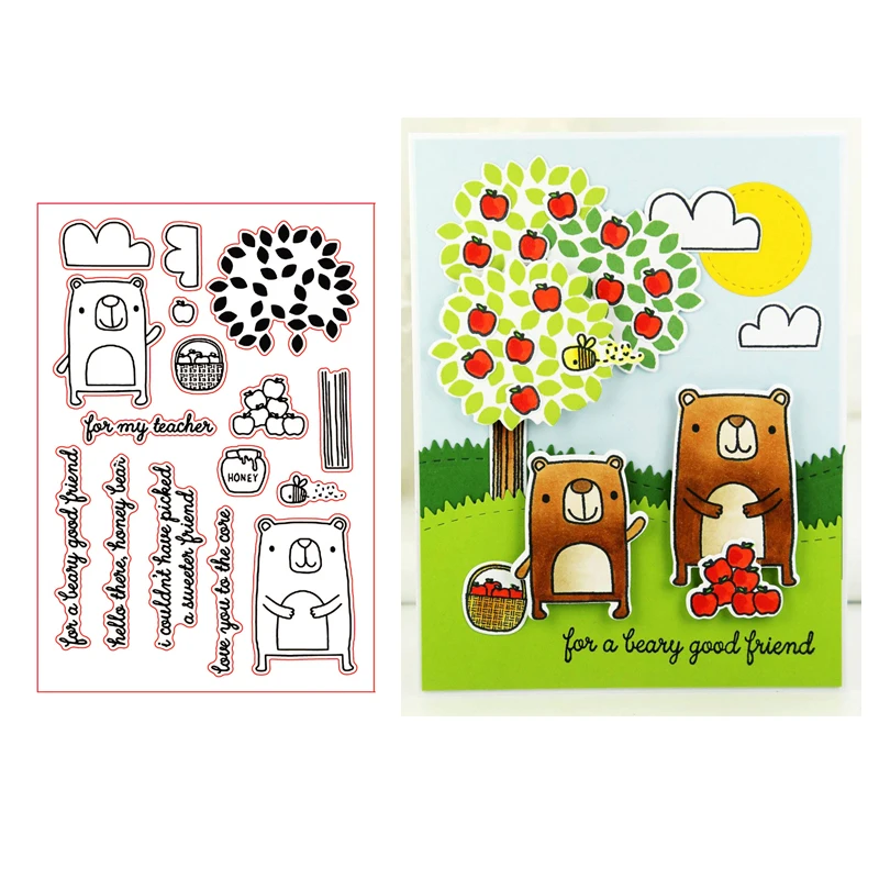 Медовая прозрачная печать с медведем Набор для самодельного
