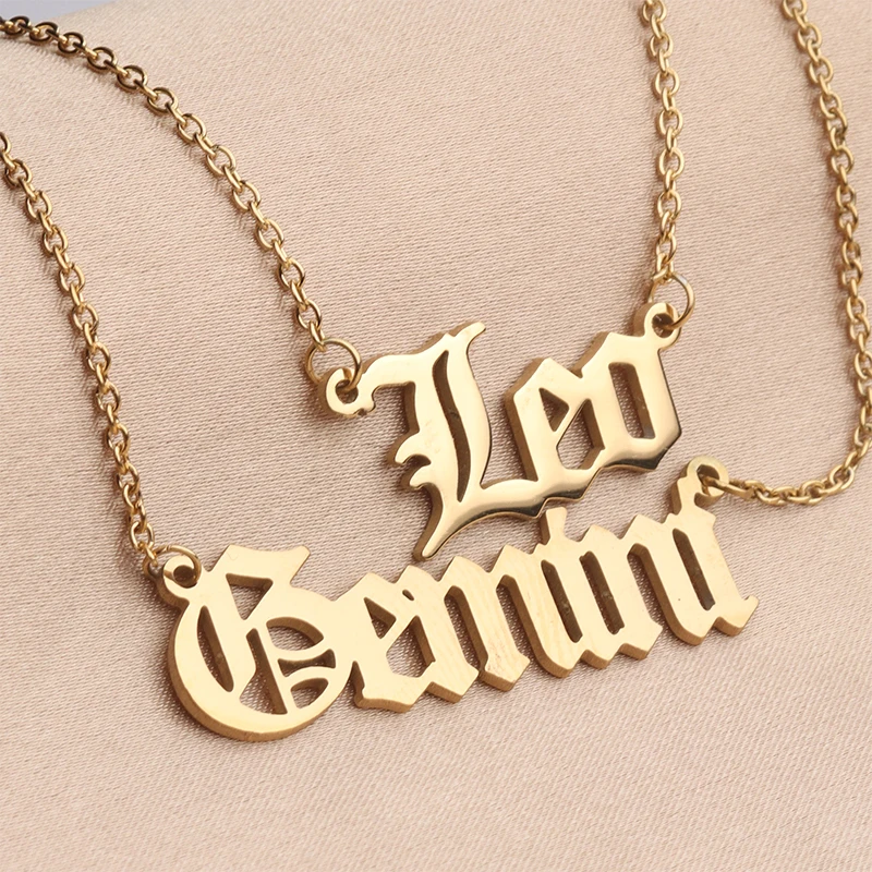 

Stainless Steel 12 Constellation Pendant Necklace Old English Gemini Cancer Choker Horoscope Signs Necklace for Birthday Gift