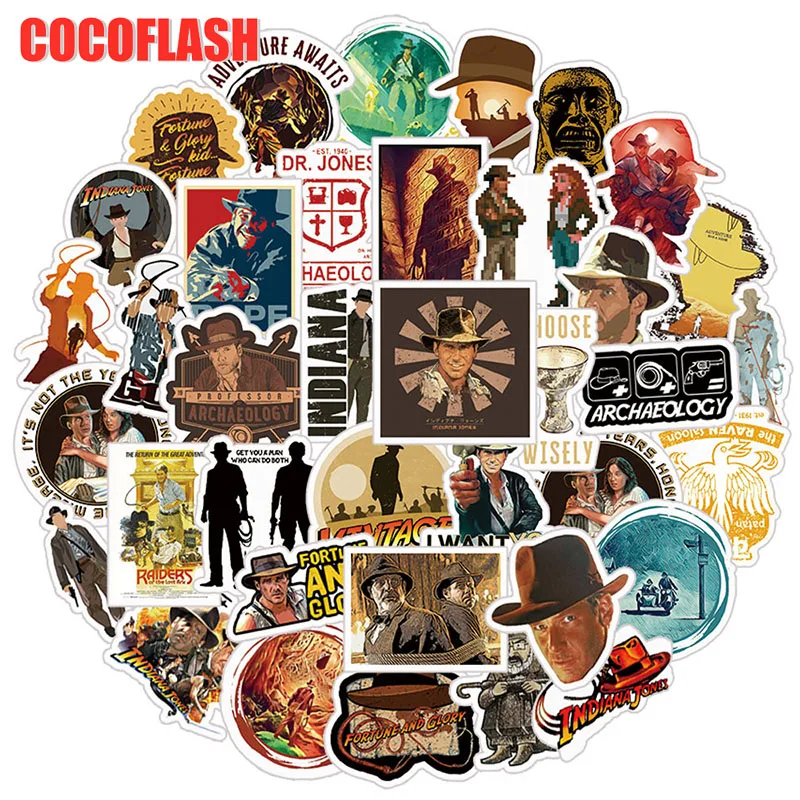 10/50 Pcs/lot Raiders Of The Lost Ark Cartoon Classic Movie Mix Waterproof Stickers For Diy Laptop Skateboard Luggage Case Kids