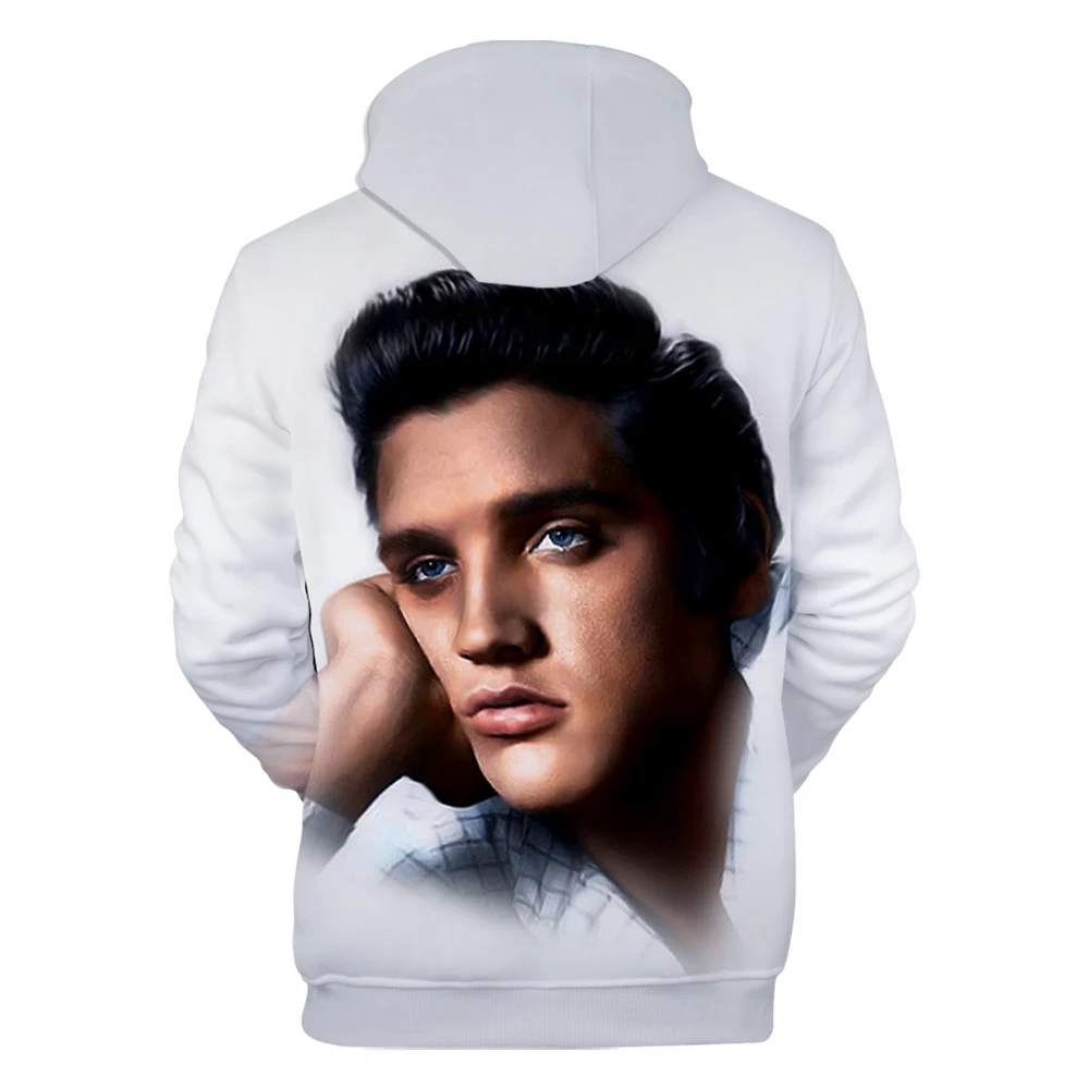 Elvis Presley new men and women 3D hoodie fashion orange casual Elvis Presley Harajuku 3DHooded autumn and winter pullover