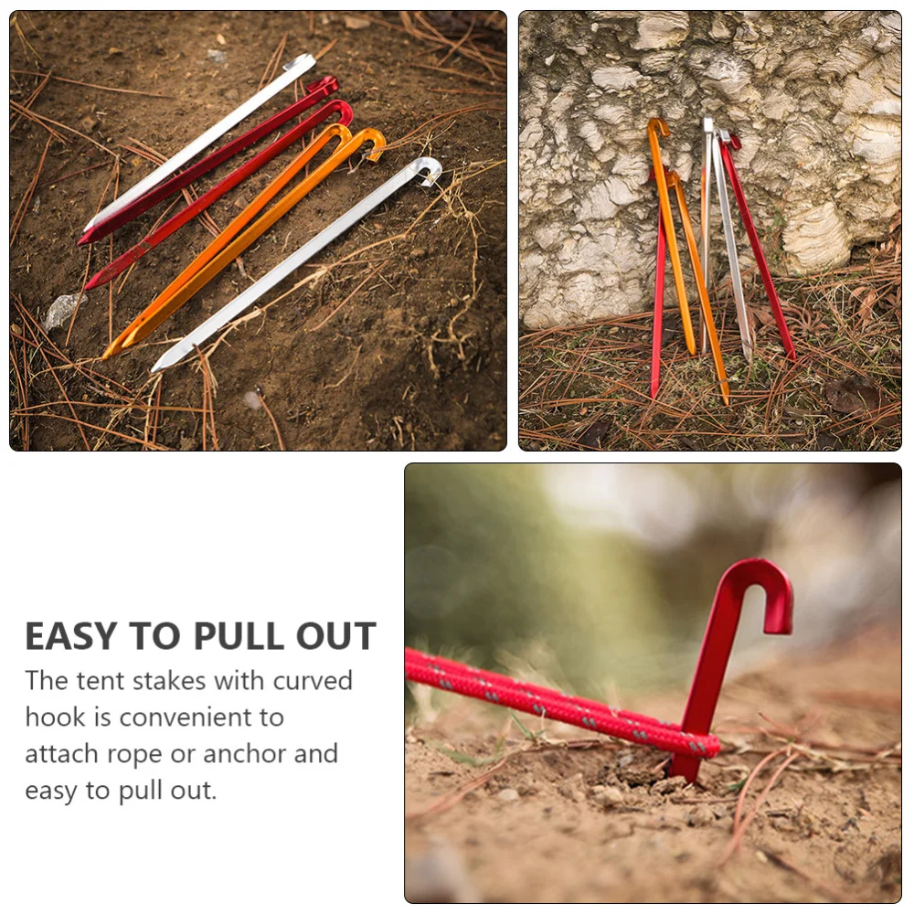 

9pcs Aluminium Alloy Tent Peg Camping Hiking Climbing Ultralight Tent Nail Stake