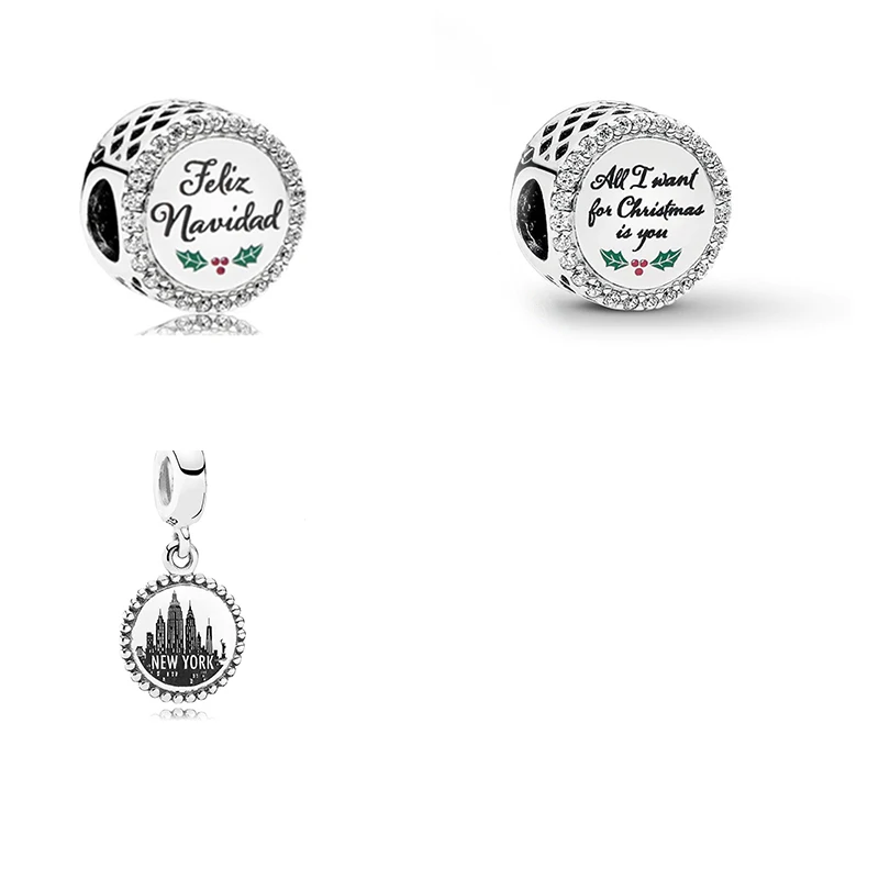 

2020 Новый стильный и изысканный новый город Нью-Йорк, рождественская подвеска, высококачественный оригинальный браслет «сделай сам» для дам...