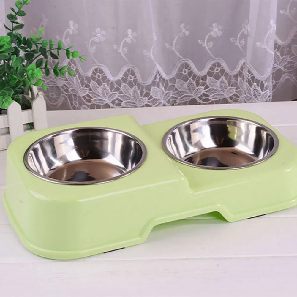 

Dual Use Cartoon Pet Dog Bowl Combo Stainless Steel Travel Feeder Water Bowl For Pet Dog Cat Food Double Bowl Water Dish 5