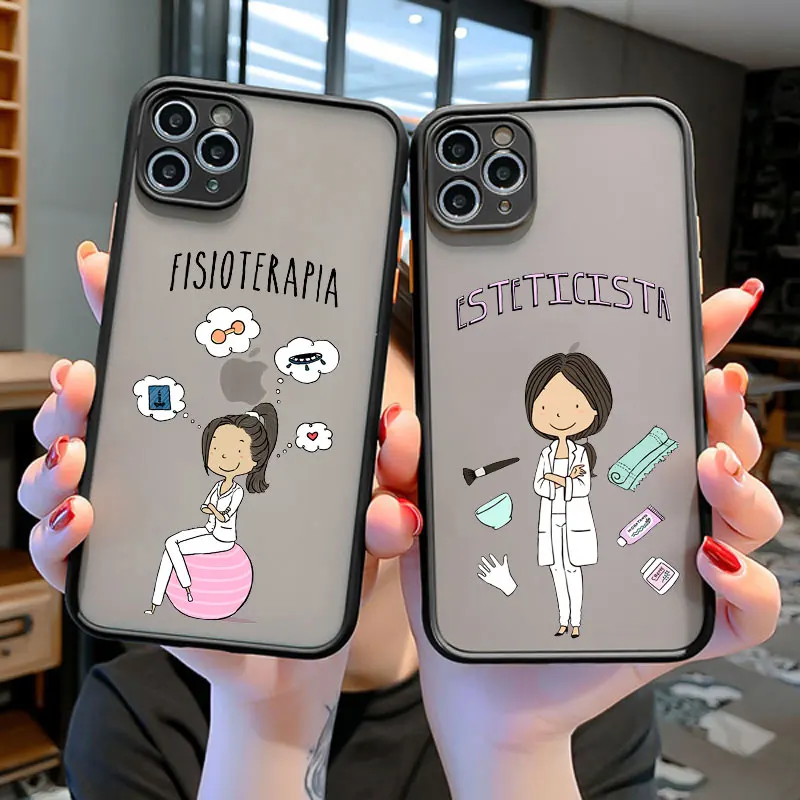 

Social services psychology Doctors Nurse medicina Phone Case For iPhone 12 11 Pro Max XS MAX XR 7 8 Plus 6s Soft silicone Cover