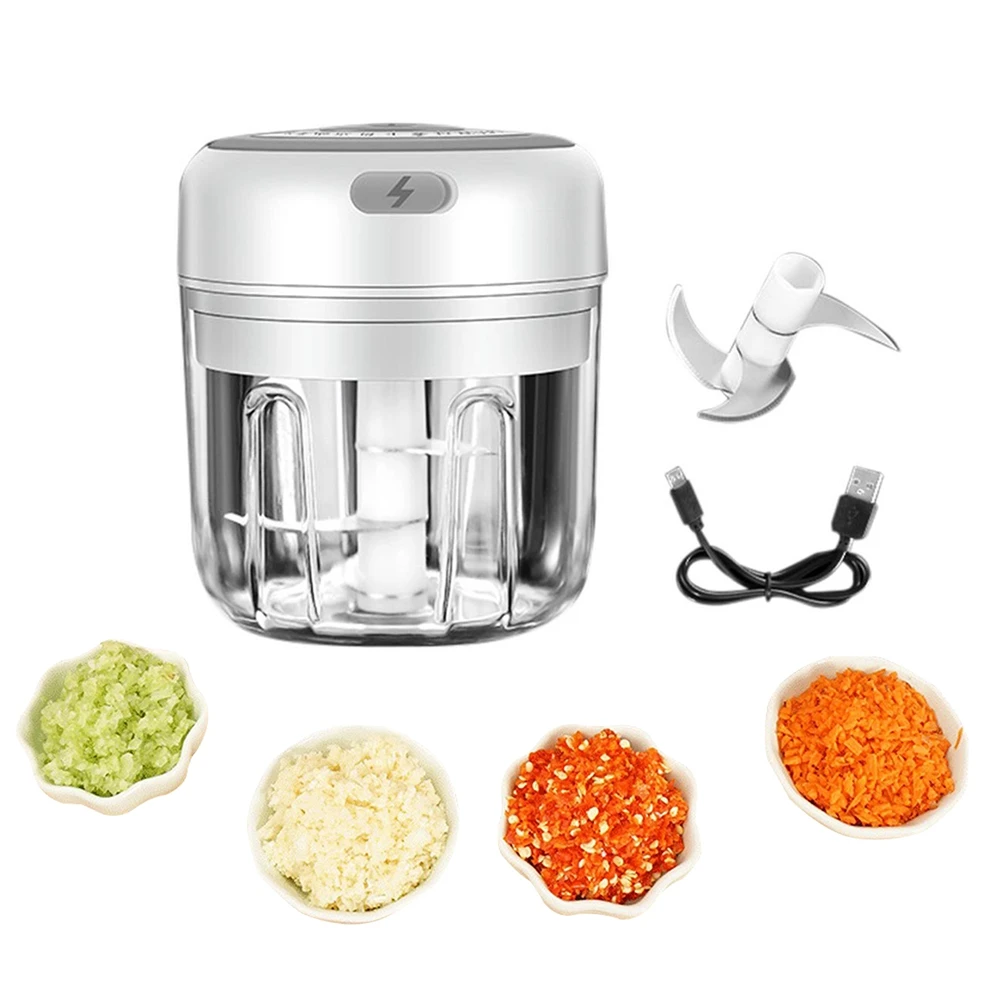 

100/250ml Mini USB Wireless Electric Garlic Masher Press Mincer Sturdy Vegetable Chili Meat Grinder Food Chopper Kitchen Tools