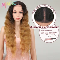 magic hair 28%e2%80%9cinch wigs for black women synthetic lace wig long wavy hair blonde ombre hair synthetic heat resistant hair