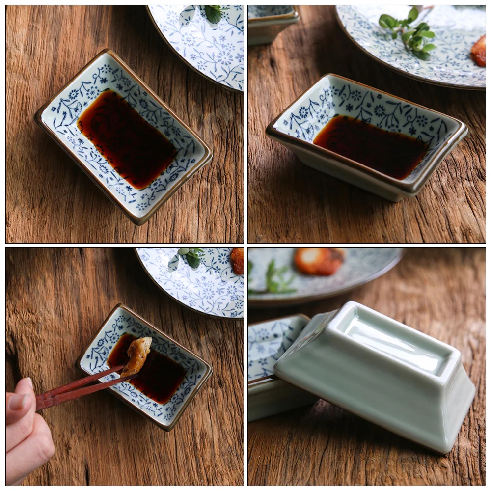 

3pcs Japanese Style Sauce Plate Ceramic Seasoning Dish Appetizer Serving Tray