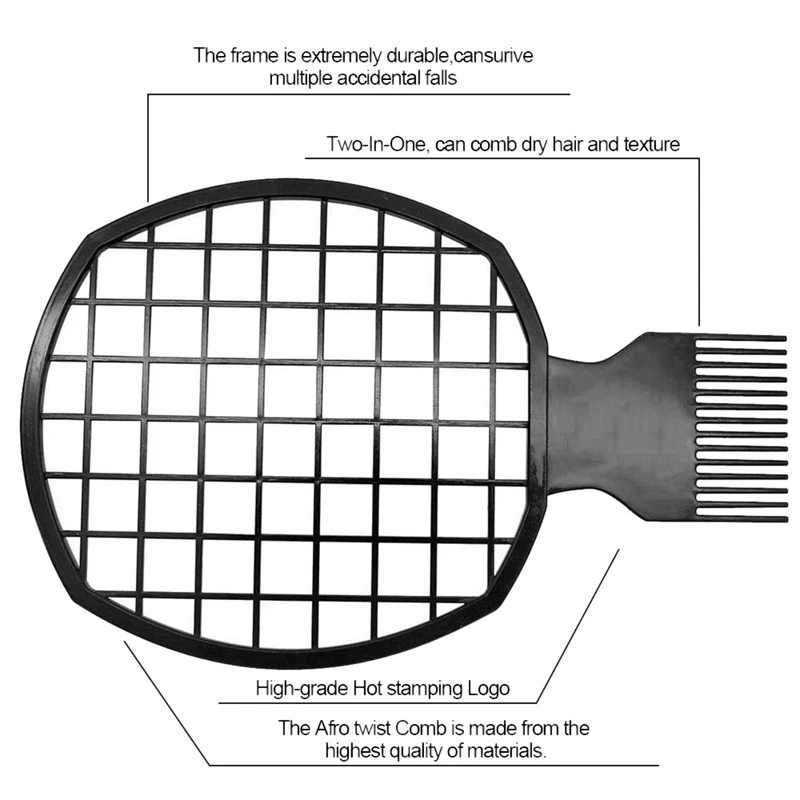 Афро крученая расческа портативная для волос два в одном естественных