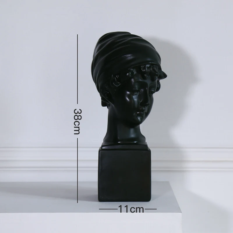 Girl Green VILEAD 19 см 46 см Смола гипсовая голова фигурки нордическая Morandi Давид Венера эскиз скульптура персонажа Искусство Декор Орнамент для дома - Цвет: Girl Green