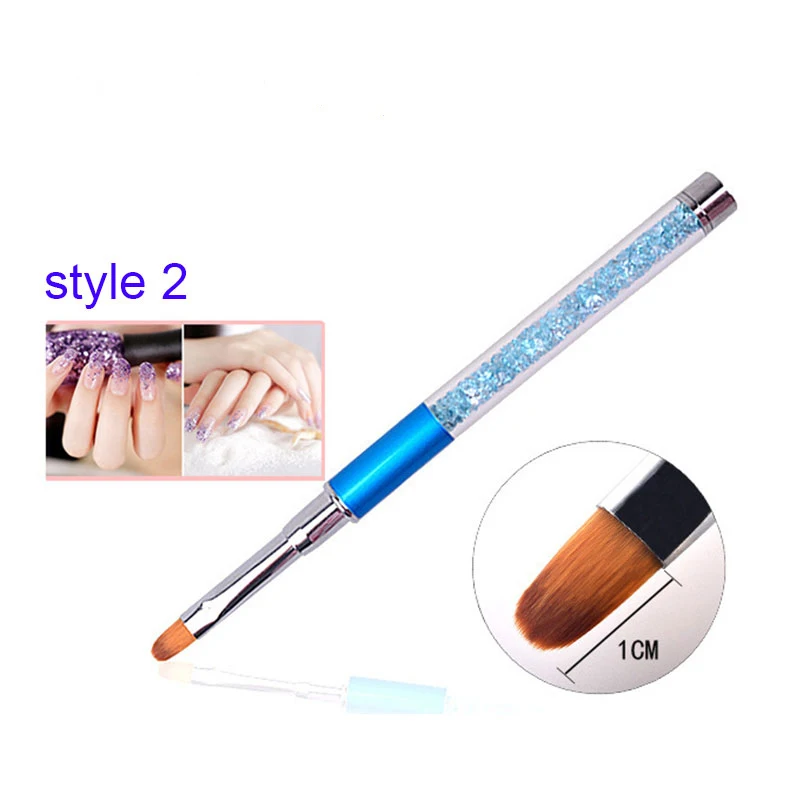 holder blue Ladymisty Профессиональный инструмент для нейл-арта Плоский Рисунок строитель ногтей Кисть Карандаш для нанесения страз маникюрные инструменты для ногтей маникюр - Цвет: holder blue