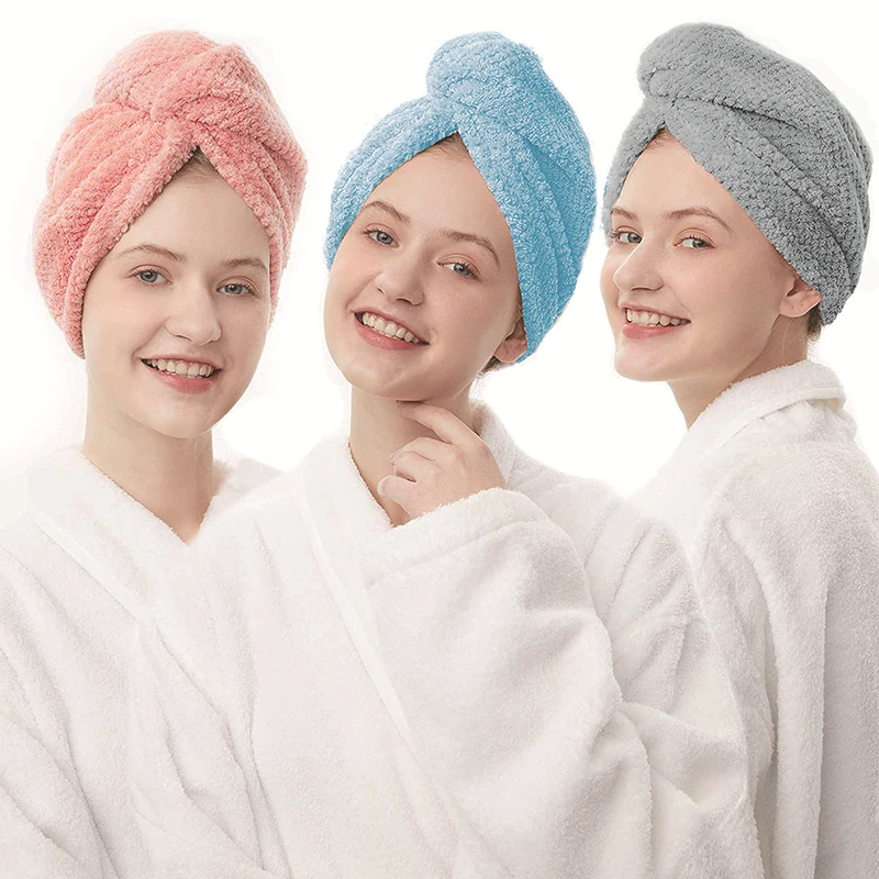 

1PC Microfiber Hair Fast Drying Bath Wrap Hat Dryer Towel Quick Cap Quick Drying Turban Dry Lady Household Bath Tool