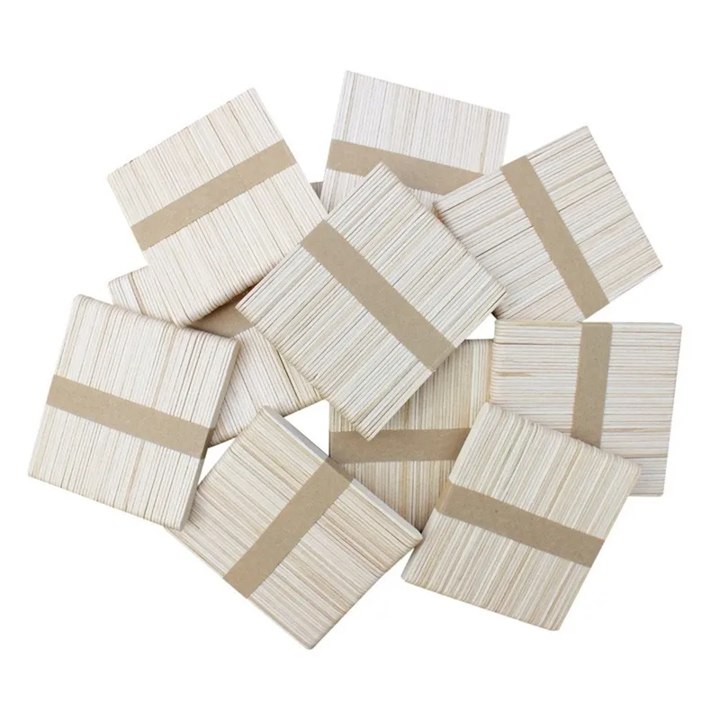

300 PCS Natural Wood Popsicle Sticks, Wooden Popsicle Stick, Homemade Ice Cream Sticks, Natural Wood Craft Sticks, Great for Cra