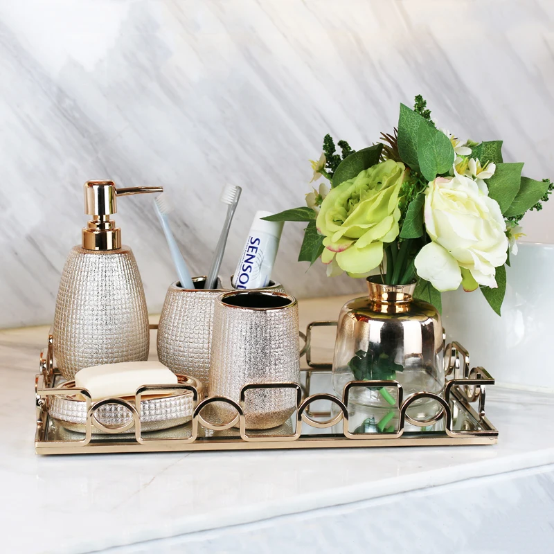 Позолоченные керамические инструменты для мытья в европейском стиле набор