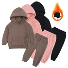 От 2 до 12 лет Детский Зимний новый флисовый свитер для мальчиков и девочек костюм с капюшоном плюшевая спортивная одежда Детский костюм оптом