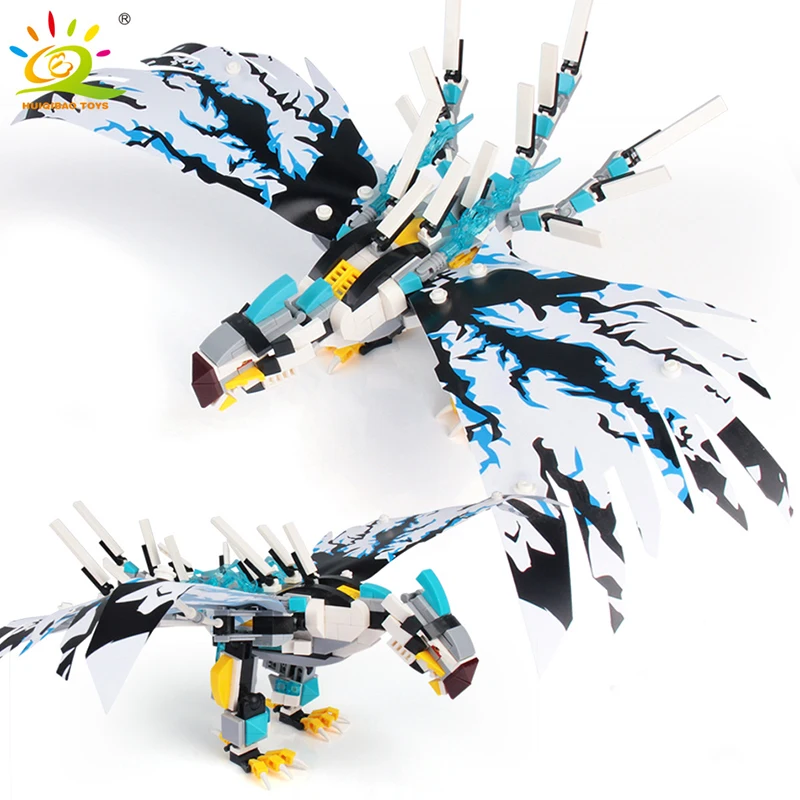 HUIQIBAO 504 шт модель орла строительные блоки кино ниндзя Кай Джей фигурки животные