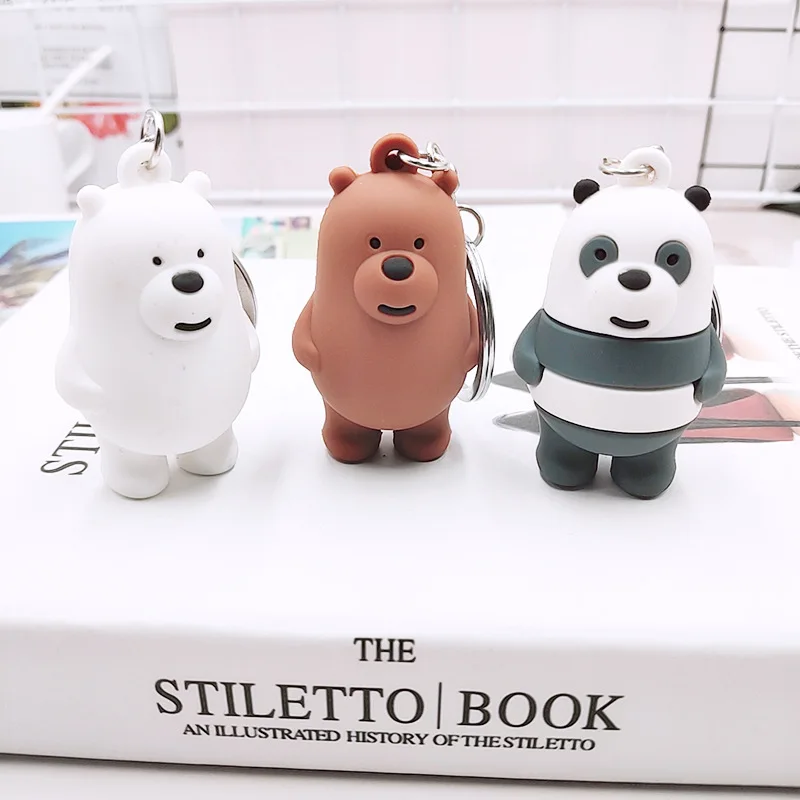 2019 мультфильм медведь милый брелок для ключей три Животные куклы брелоки женщина