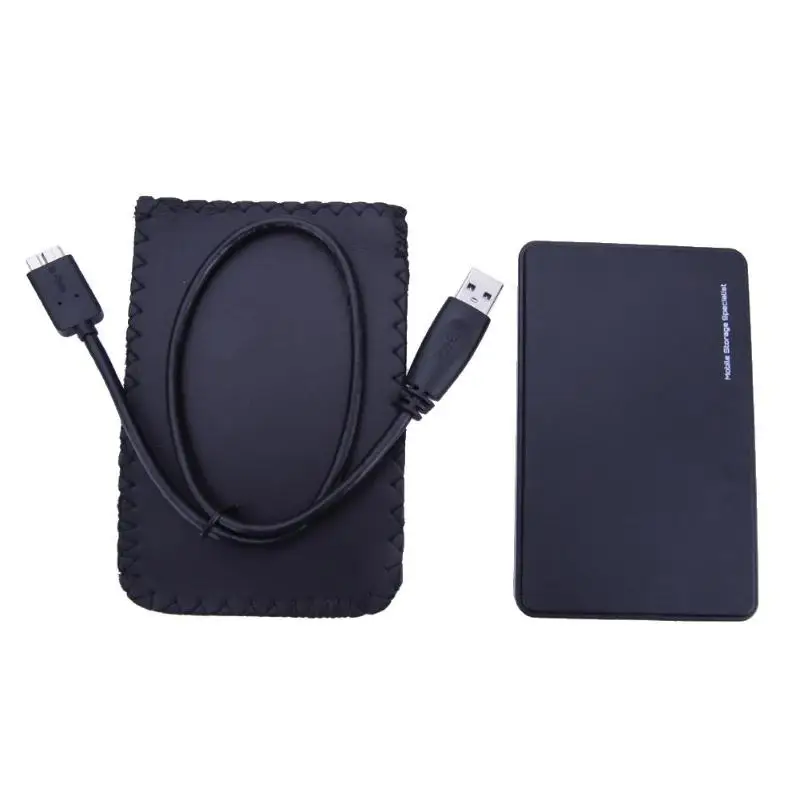 Черный 2,5 дюймов ноутбук SATA HDD чехол USB 3,0 к SATA Hd коробка HDD жесткий диск Внешний корпус Поддержка 2 ТБ с USB кабелем - Цвет: Черный