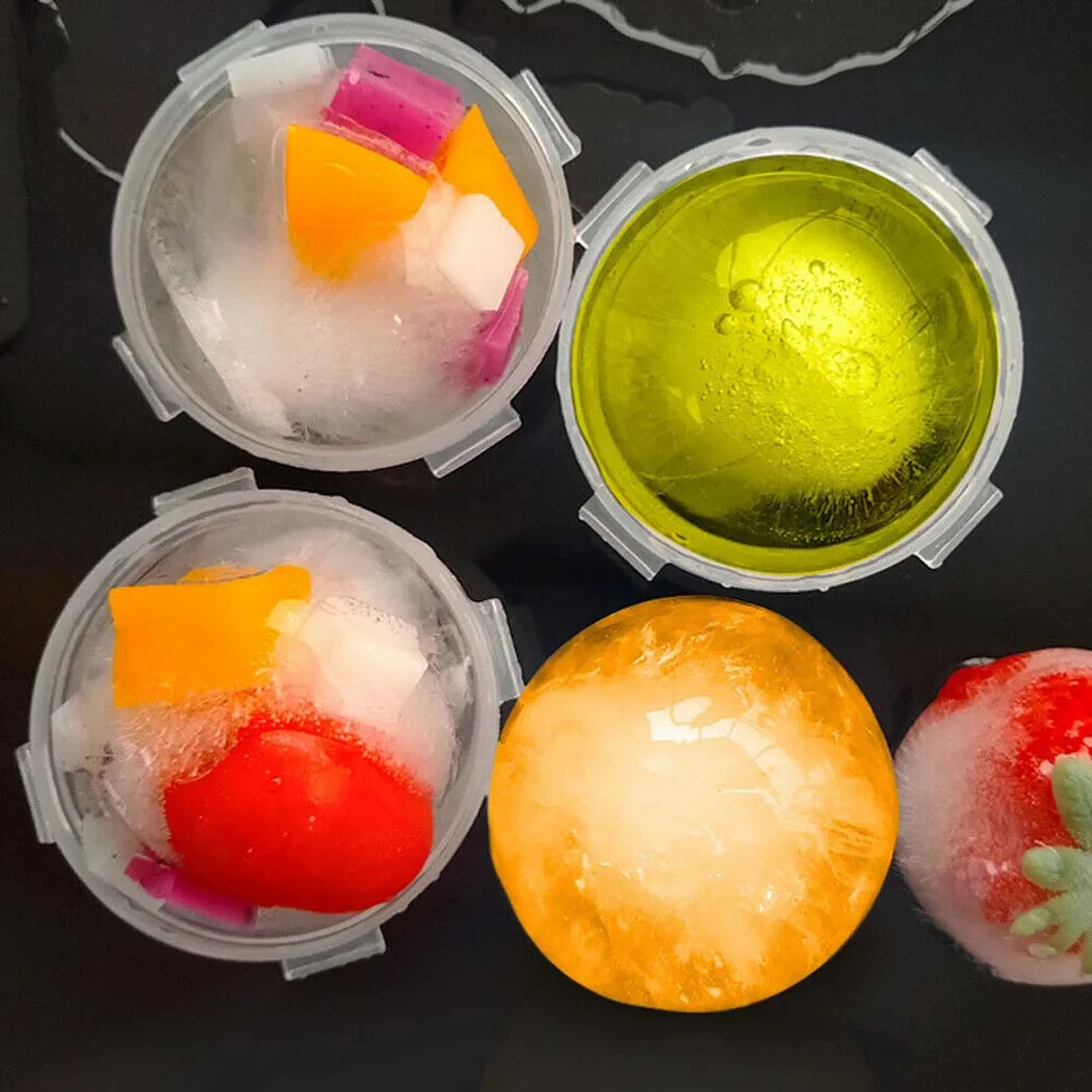 

4Pcs DIY Mini Round Ice Balls Silicone Whiskey Ice Balls Non-Toxic Used In Bars Tea Houses KTV Coffee Shops Home Tool