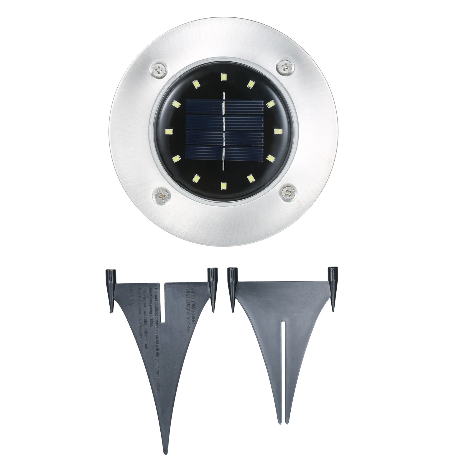 

4 pcs Solar 12 LEDs Ground Spotlights Outdoor Waterproof Disk Light In-ground Landscape Spotlight for Lawn Patio Yard Pathway