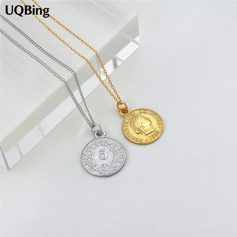 Европейский и американский Новый Пенни монета кулон ожерелье ретро золотая
