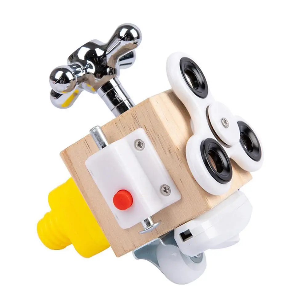

Wooden Busy Cube Multifunctional Busy Block Unlock Toys Baby Hands-on Ability Training Lock Box Montessori Educational Toy
