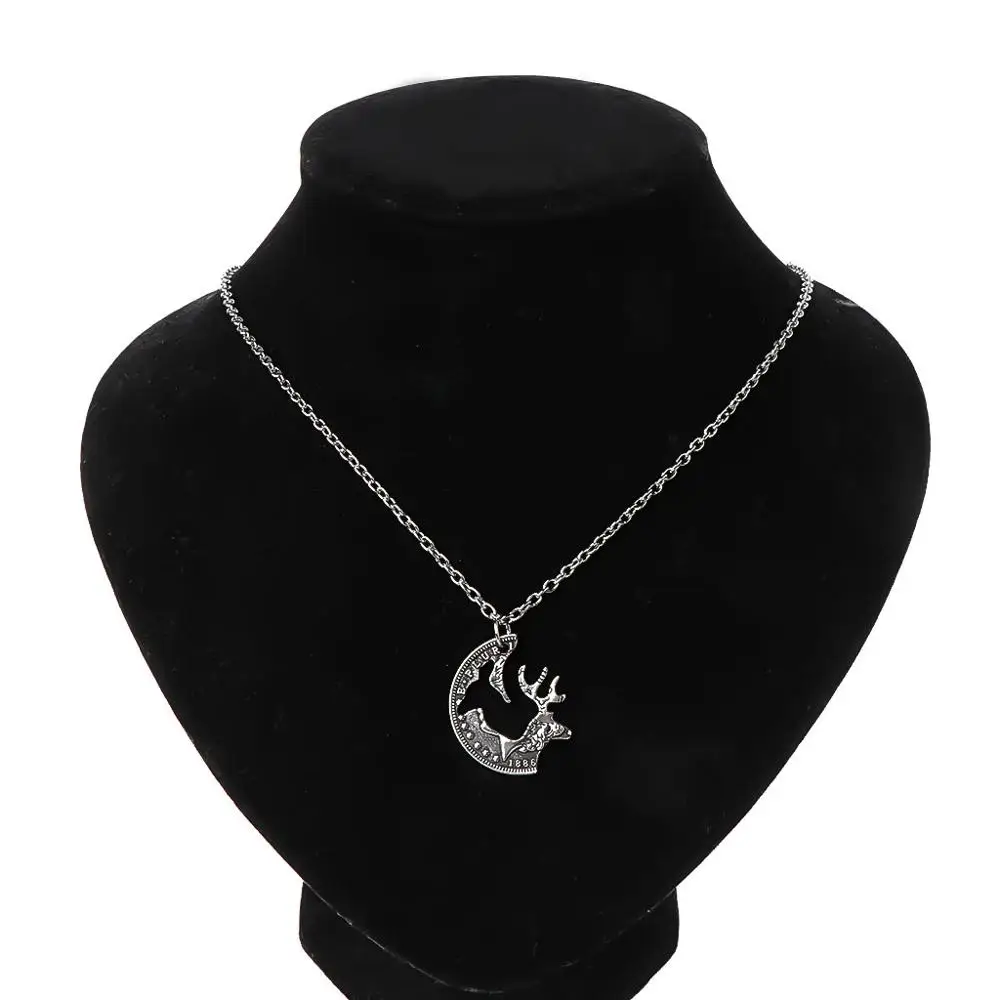 Ожерелье-пазл в форме головы оленя для влюбленных комплект модные ювелирные