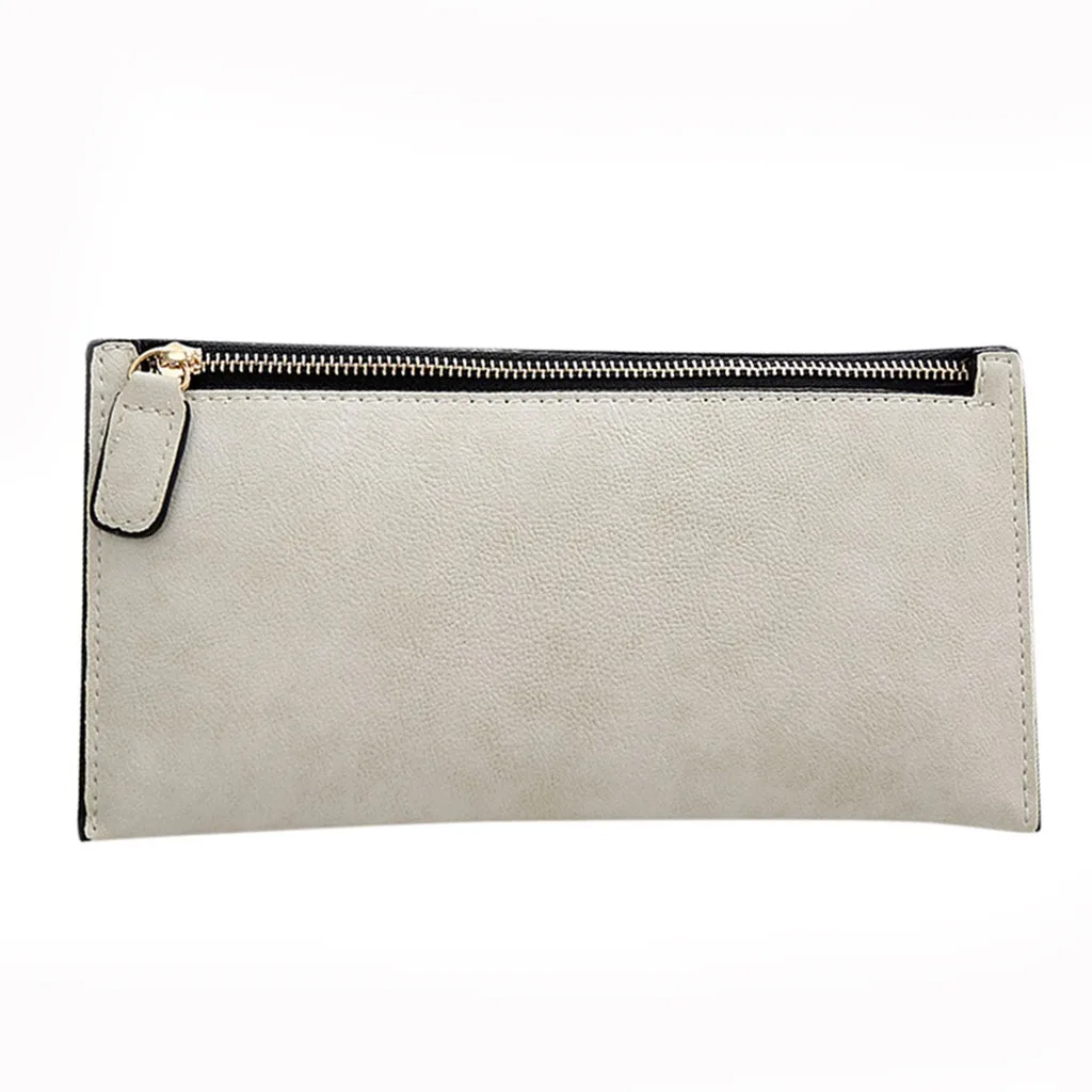 Простой кошелек для женщин и девушек на молнии модный клатч монет длинный