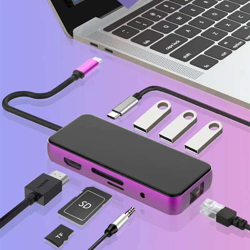 Компьютерный адаптер несколько мундфулов USB3.0 и HDMI RJ45 Ethernet PD зарядка SD TF кардридер