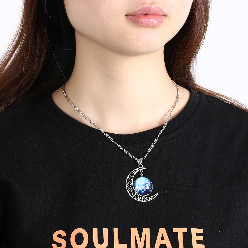 12 знаков зодиака полумесяц ожерелье модные украшения для женщин Созвездие Овен