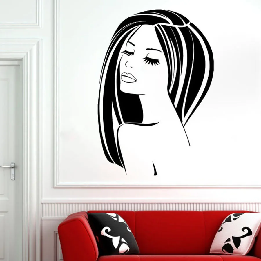 Наклейка на стену для красивых девушек Виниловая наклейка окна салон красоты губ