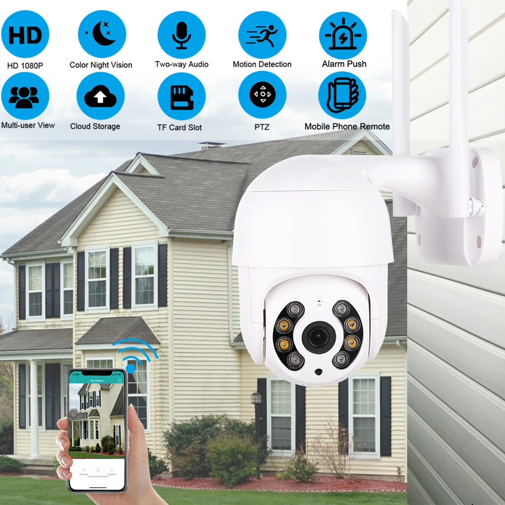 Мини Wi Fi IP камера 1080P HD PTZ наружная скоростная купольная P2P AI датчик присутствия CCTV