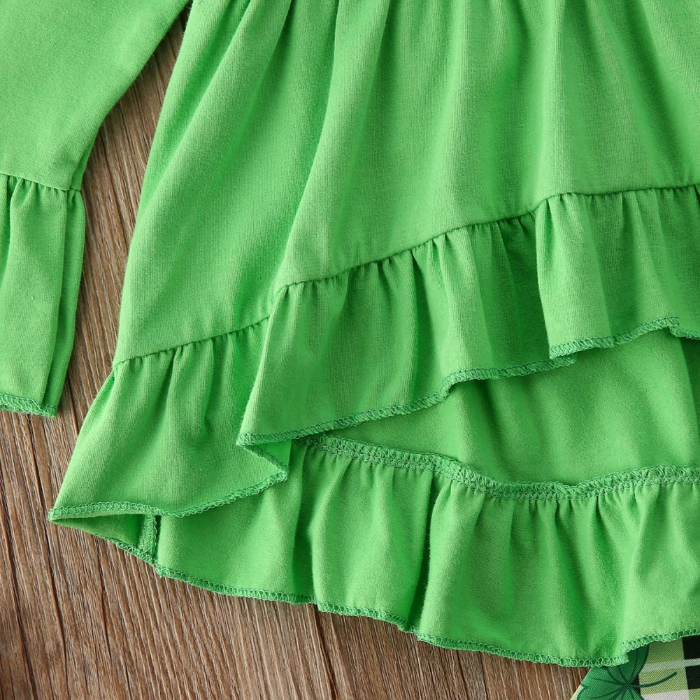 Комплект одежды из 3 предметов для маленьких девочек платье с оборками и длинными